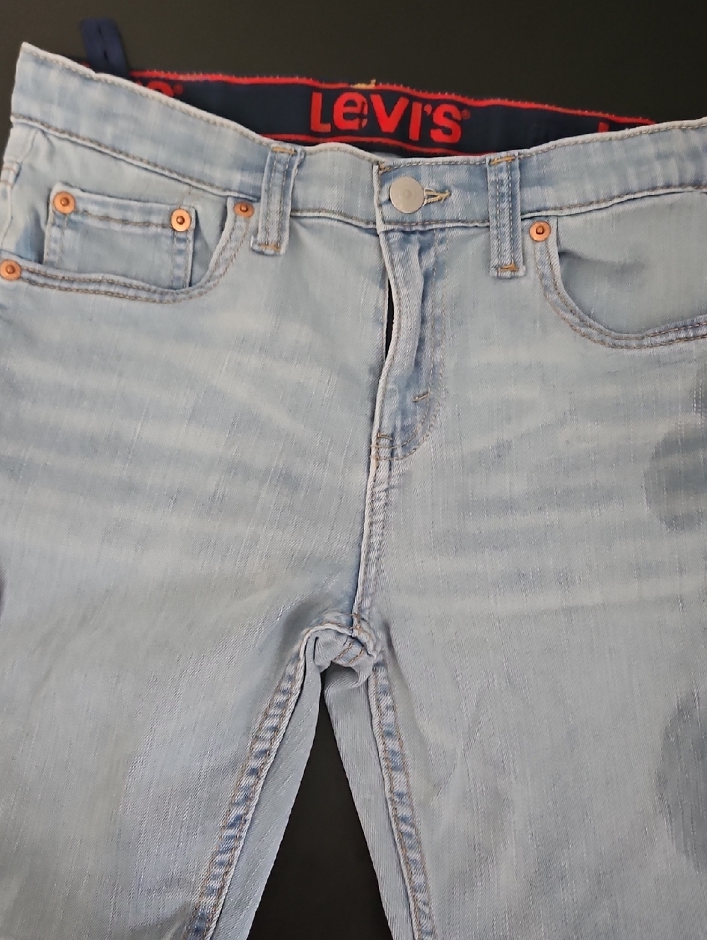Kids Light Wash Denim Shorts - Casual Playwear Size 12 Reg Adjustable
